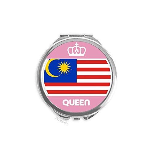 Malaysia National Flag Asia Country Mini Duasa lados maquiagem portátil Mirror Queen